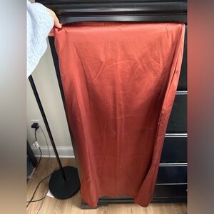 Burnt orange, satin skirt